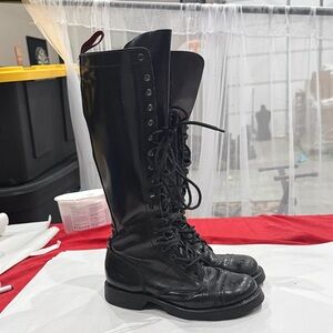 NaNa industrial leather Black Lace-Up Tall Boots